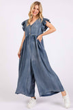 MIT106 - CHAMBRAY WIDE LEG JUMPSUIT