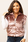 SG112 - Champagne Shimmer Ruffle Sleeve Puff Vest