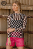 STE103 - BLK/WHITE Mesh Top