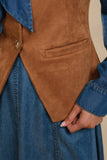 A&S104 - Camel Suede Western Vest