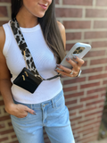 GGO167 Cell Phone Black Tan STRIPE