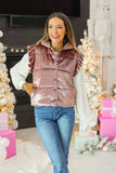 SG112 - Champagne Shimmer Ruffle Sleeve Puff Vest