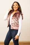 SG112 - Champagne Shimmer Ruffle Sleeve Puff Vest