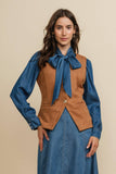 A&S104 - Camel Suede Western Vest
