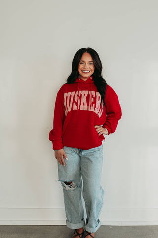 HFL110 - RED HOUNDSTOOTH HOODIE
