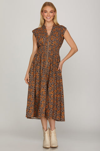 SS137 - MOCHA DROP SHOULDER DRESS