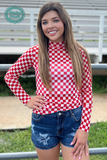 STE102 - RED CHECK Mesh Top Red