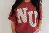 HFL108 - LACE NE APPLIQUE RED TEE