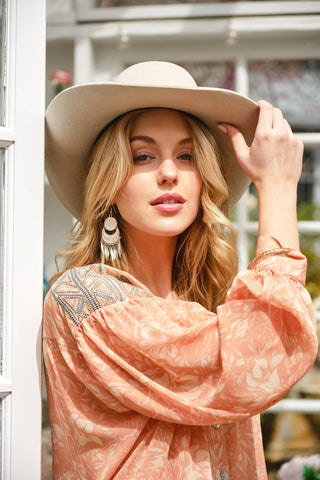 BLB114 - Chiffon Embroidered Blouse