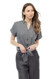 NZ103 Tie Front Button Down TENCEL™ Blouse