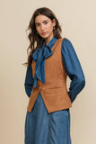 A&S104 - Camel Suede Western Vest