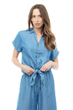 NZ103 Tie Front Button Down TENCEL™ Blouse