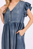 MIT106 - CHAMBRAY WIDE LEG JUMPSUIT