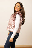 SG112 - Champagne Shimmer Ruffle Sleeve Puff Vest