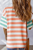 PB104 - Stripe Contrast Drop Sleeve T-Shirt