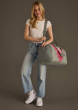 PAN105 - Slate & Pink Aztec Duffel