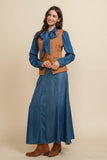 A&S104 - Camel Suede Western Vest
