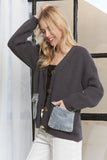 AD104 - DENIM POCKET SWEATER -