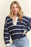 AD105 - NAVY STRIPED SWEATER -