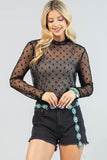 AVE102 - POLKA DOT MESH TOP -