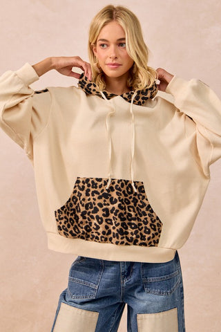 BIB105 - LEOPARD MIX HOODIE