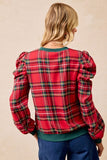 BIB116 - RED PLAID TOP