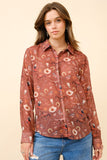BLB119 -  RUST WESTERN BLOUSE