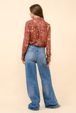 BLB119 -  RUST WESTERN BLOUSE