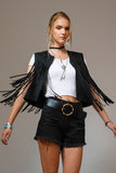BLB121 - BLACK FRINGE VEST -
