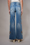BLB125 -  FLORAL EMB JEANS -