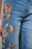 BLB125 -  FLORAL EMB JEANS -