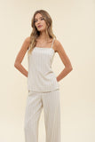 BLU106 -STRIPED LINEN CAMI