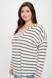 BLU111 - CURVY VNECK LIGHT SWEATER