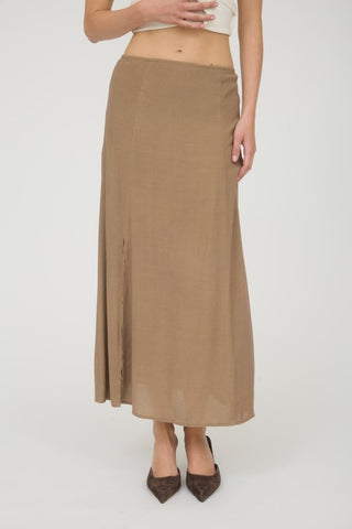 BLU128 - MIDI KHAKI SKIRT