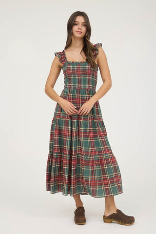 BLU129 - PLAID MAXI DRESS