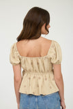 BLU133 - DAISY EMB TOP -