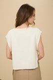 BLU137 - CREAM SWEATER VEST -