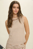 BLU139 - BROWN STRIPED TANK -