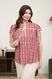 BLU147 - FLORAL PRINT TOP CURVY -