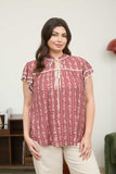 BLU147 - FLORAL PRINT TOP CURVY -