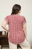 BLU147 - FLORAL PRINT TOP CURVY -