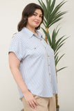 BLU148 - STRIPED BUTTON DOWN-