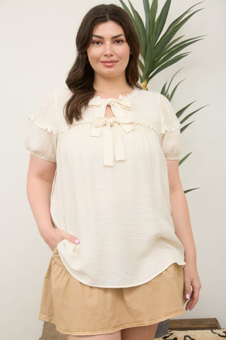 BLU149 - CURVY BLOUSE W/ BOW -