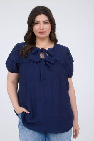 BLU149 - CURVY BLOUSE W/ BOW -