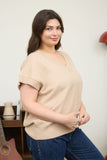 BLU150 - CURVY KHAKI SWEATER -