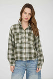 BLU154 - OLIVE PLAID BUTTON DOWN