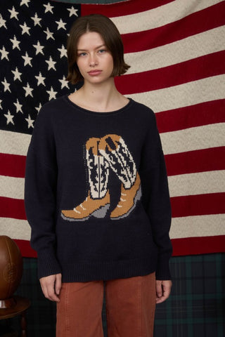 BLU159 - NAVY BOOT SWEATER