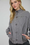 BLU161 - CHARCOAL QUILTED JACKET