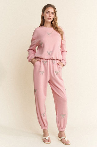 DAV119 - 2PC PINK JOGGER SET