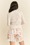 DAV125 - L/S CREAM LACE TOP